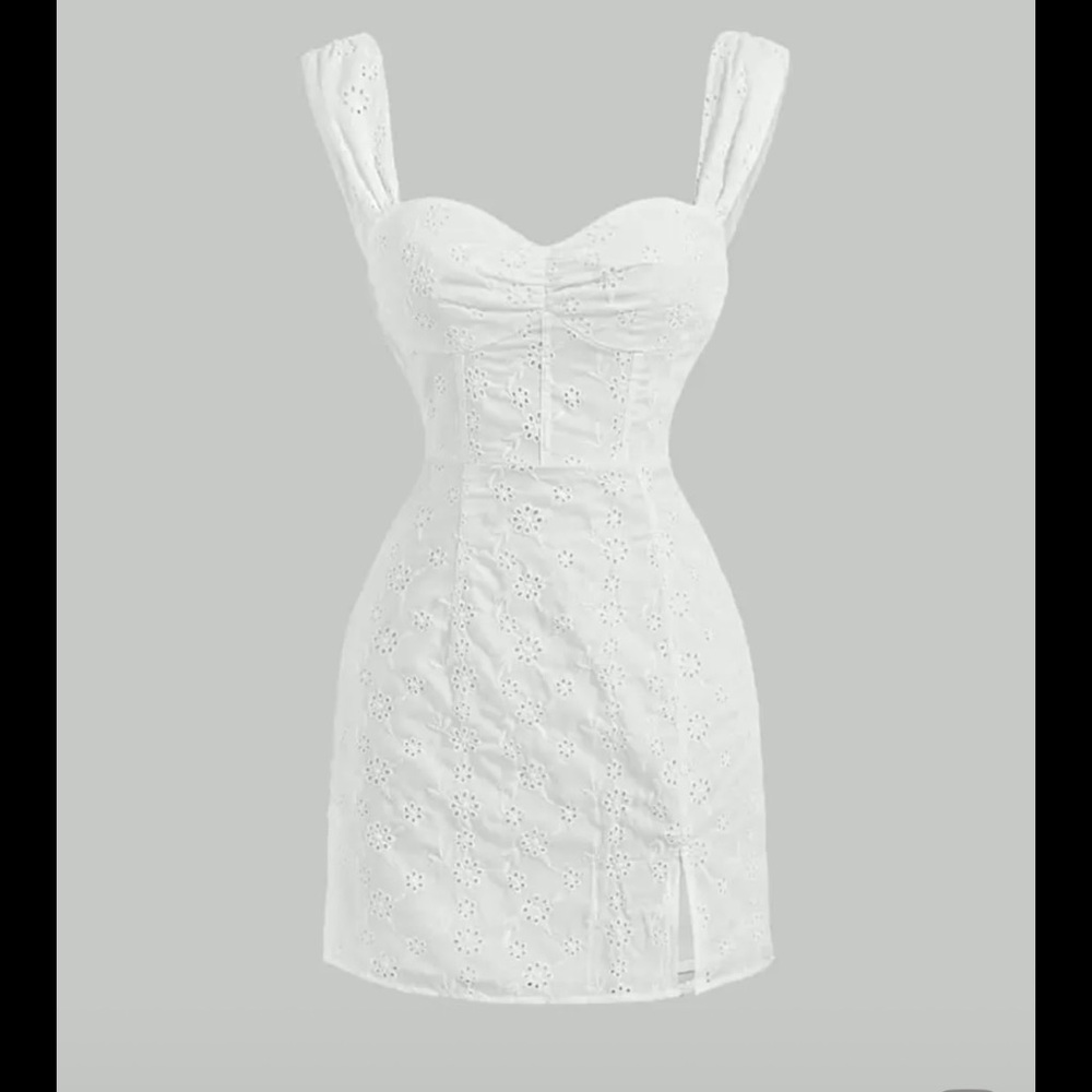 White Eyelet Mini Dress